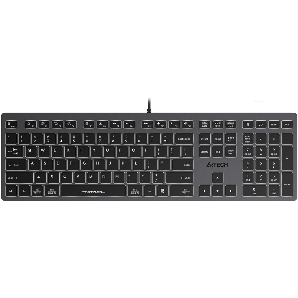 Tastatūra A4Tech Fstyler FX60H Grey (A4TKLA47125)
