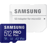 Atmiņas kartes 512Gb MicroSD Samsung Pro Plus + SD Adapter (MB-MD512KA/APC)