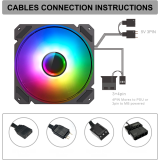 Korpusa dzesētājs GameMax FN-12Rainbow-C9-Infinity