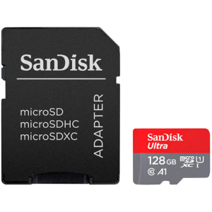 Atmiņas kartes SanDisk Ultra microSDXC 128GB + SD Adapter - SDSQUAB-128G-GN6IA
