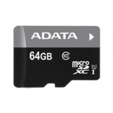 Atmiņas kartes ADATA MICROSDXC 64GB UHS-I CLASS S10 + Adapter (AUSDX64GUICL10-RA1)