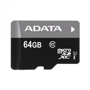 Atmiņas kartes ADATA MICROSDXC 64GB UHS-I CLASS S10 + Adapter - AUSDX64GUICL10-RA1