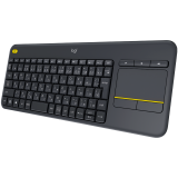 Tastatūra LOGITECH K400 Plus Wireless Touch Keyboard - BLACK RUS (920-007147)