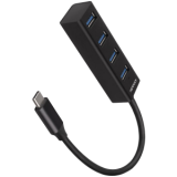 Kabeļu sistēmu sastāvdaļa (SCS) AXAGON HUE-M1C 4x USB3.2 Gen 1 MINI hub, metal, 20cm USB-C cable