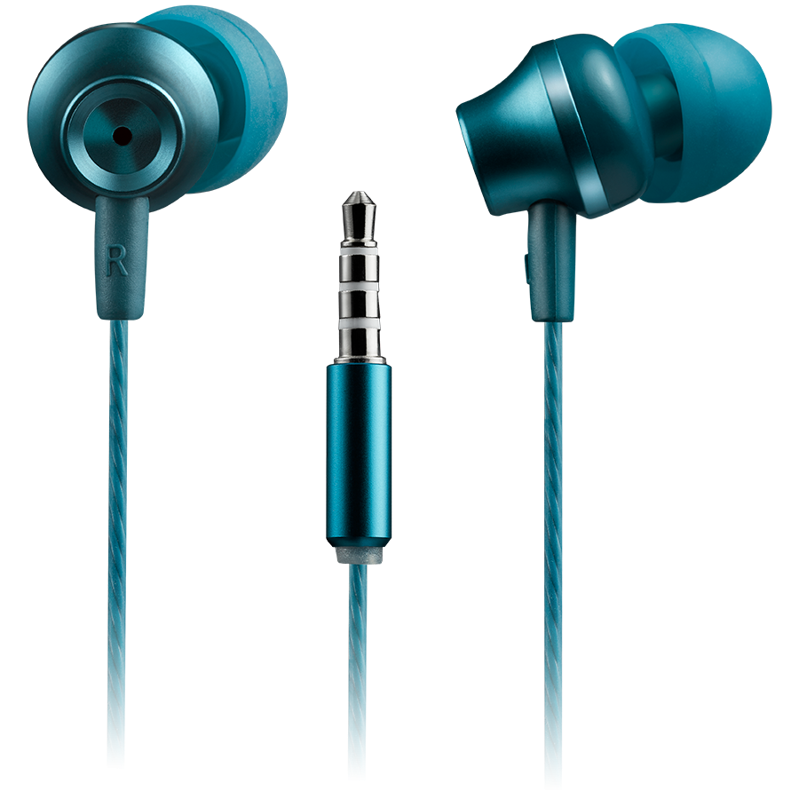 Austiņas Earphones Canyon SEP-3 Mic 1.2m Blue Green - CNS-CEP3BG - foto 2
