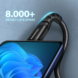 Axagon Data and charging USB 2.0 PD 60W, 3A. Black braided. (BUCM-CM15AB)