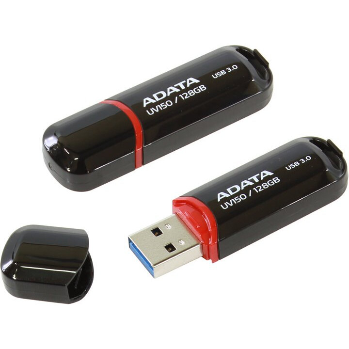 USB zibatmiņa ADATA UV150 128GB (AUV150-128G-RBK)