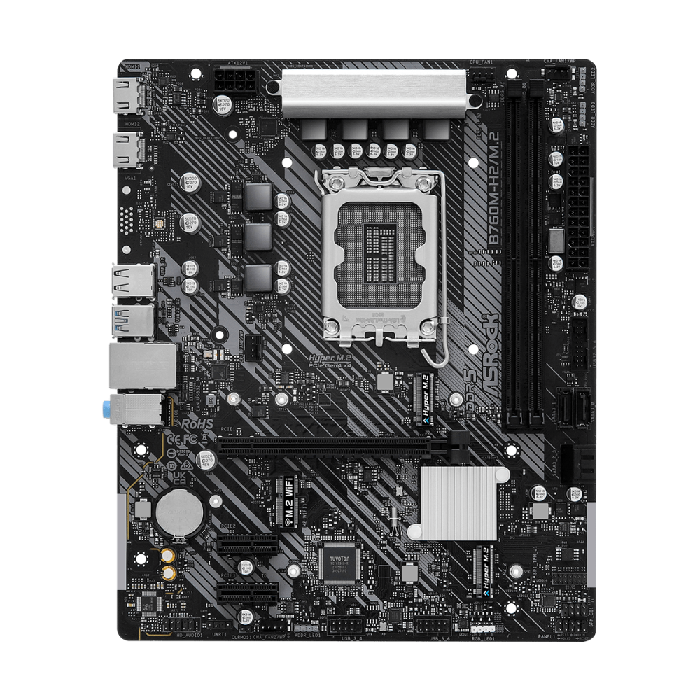 Pamatplate ASROCK B760 B760M-H2/M.2 Black (90-MXBN00-A0UAYZ)
