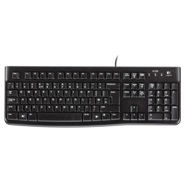 Tastatūra LOGI K120 Corded black OEM RUS (920-002522)