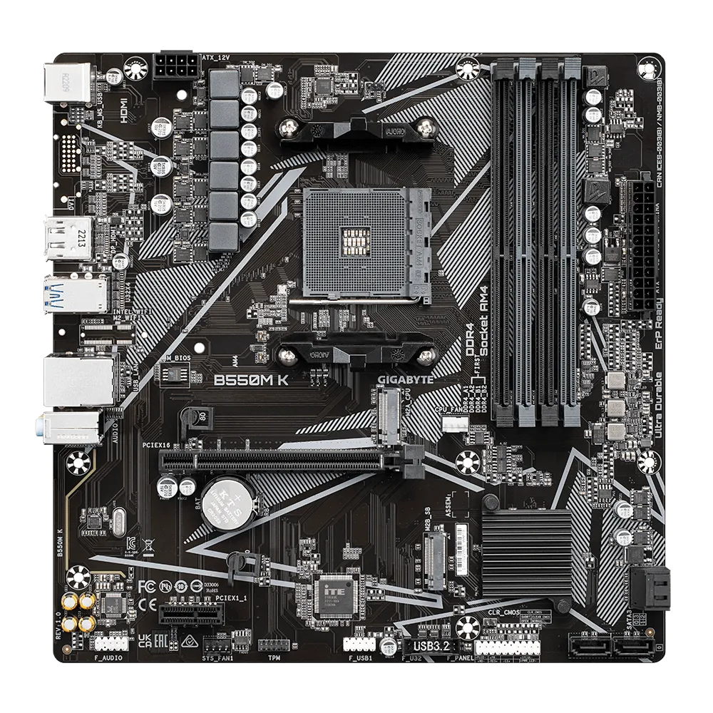 Pamatplate GIGABYTE AMD B550 SAM4 Micro-ATX (B550MK) - foto 2