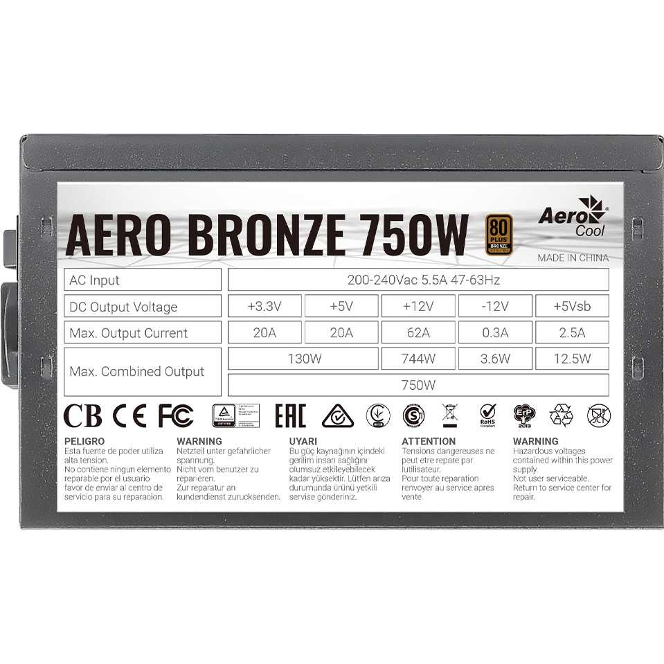 Alimentation électrique 750W AeroCool Aero Bronze - photo 7