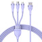 BASEUS USB TO M+L+C 1.2M 100W/PURPLE (CASS030005)