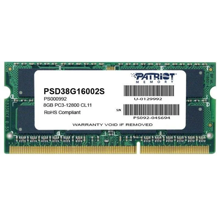 Operatīvā atmiņa Patriot 8GB DDR3 1600 MHz CL11 (PSD38G16002S)