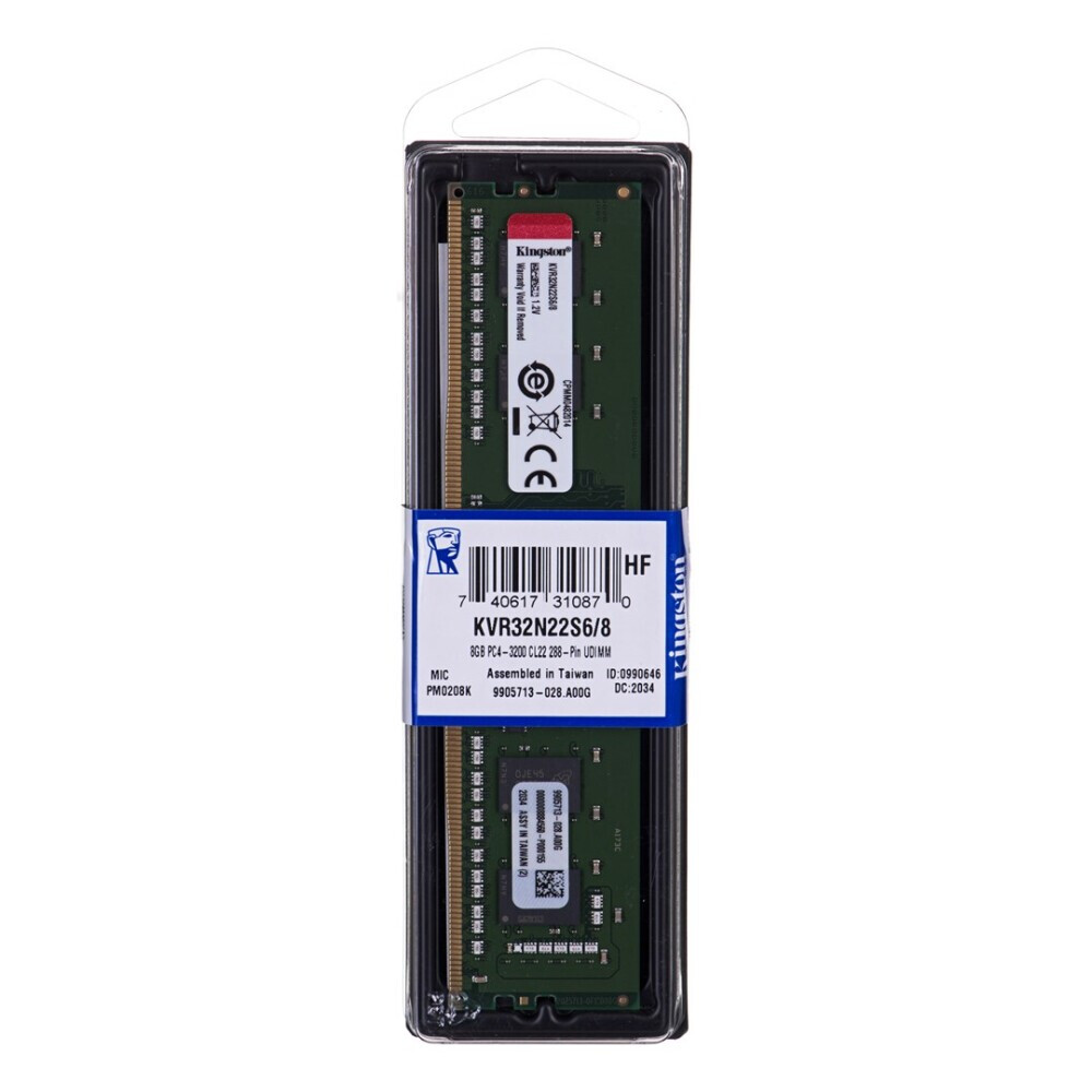 Operatīvā atmiņa Kingston KVR32N22S6/8 8 GB 3200 MHz DDR4 CL22 (KVR32N22S6/8)
