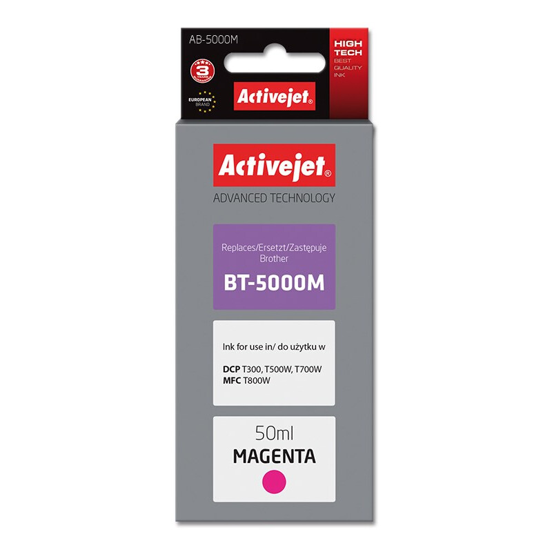 Kārtridžs Activejet AB-5000M Ink for Brother 50 ml magenta (AB-5000M)
