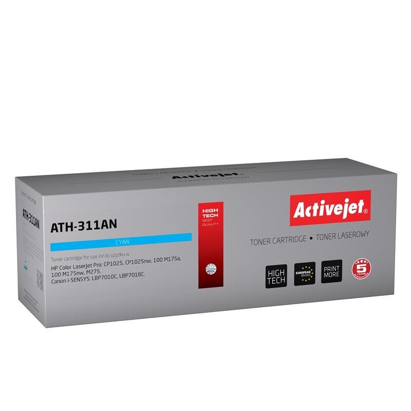 Toneris Activejet ATH-311AN (replacement for Canon, HP 126A CRG-729C, CE311A; Premium; 1000 pages; cyan) (ATH-311AN)