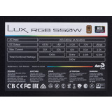 Barošanas bloks Aerocool Lux RGB 550M 550 W () (AEROPGSLUXRGB-550)
