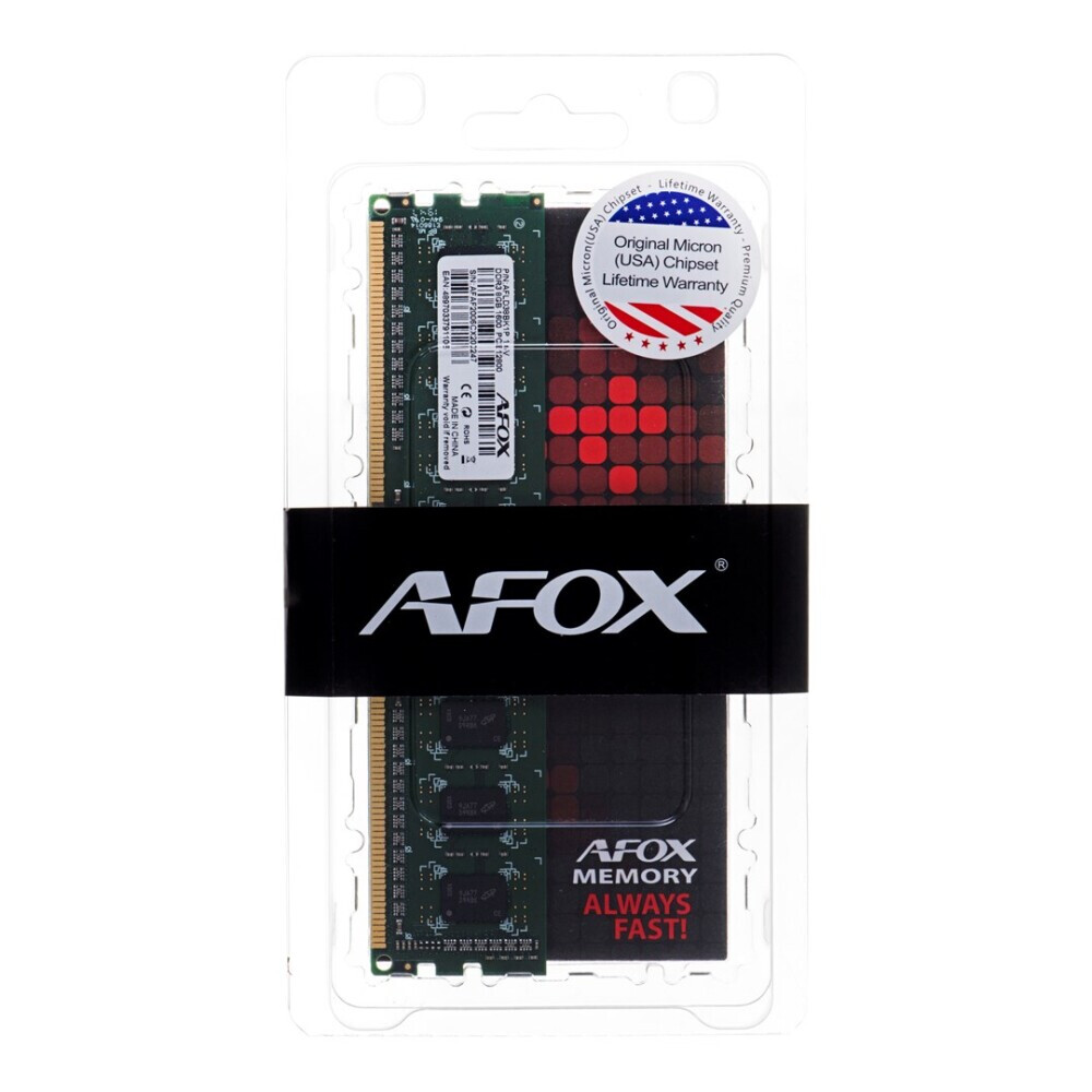 Operatīvā atmiņa AFOX 8 GB 1600 MHz DDR3 CL11 (AFLD38BK1L)