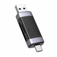 Karšu lasītājs Orico CD2D-AC2-BK-EP TF/SD atmiņas karšu lasītājs, USB + USB-C (CD2D-AC2-BK-EP)