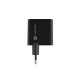NATEC RIBERA GAN 1x USB-A + 1x USB-C  BLACK (NUC-2143)