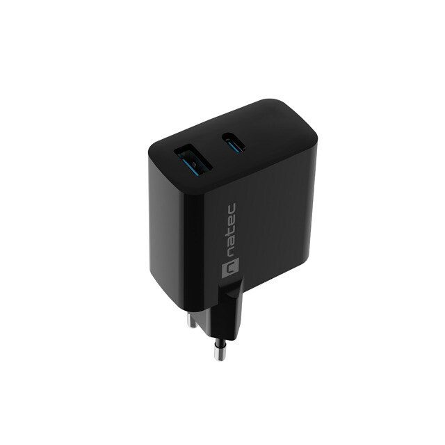 NATEC RIBERA GAN 1x USB-A + 1x USB-C  BLACK (NUC-2143) - foto 4