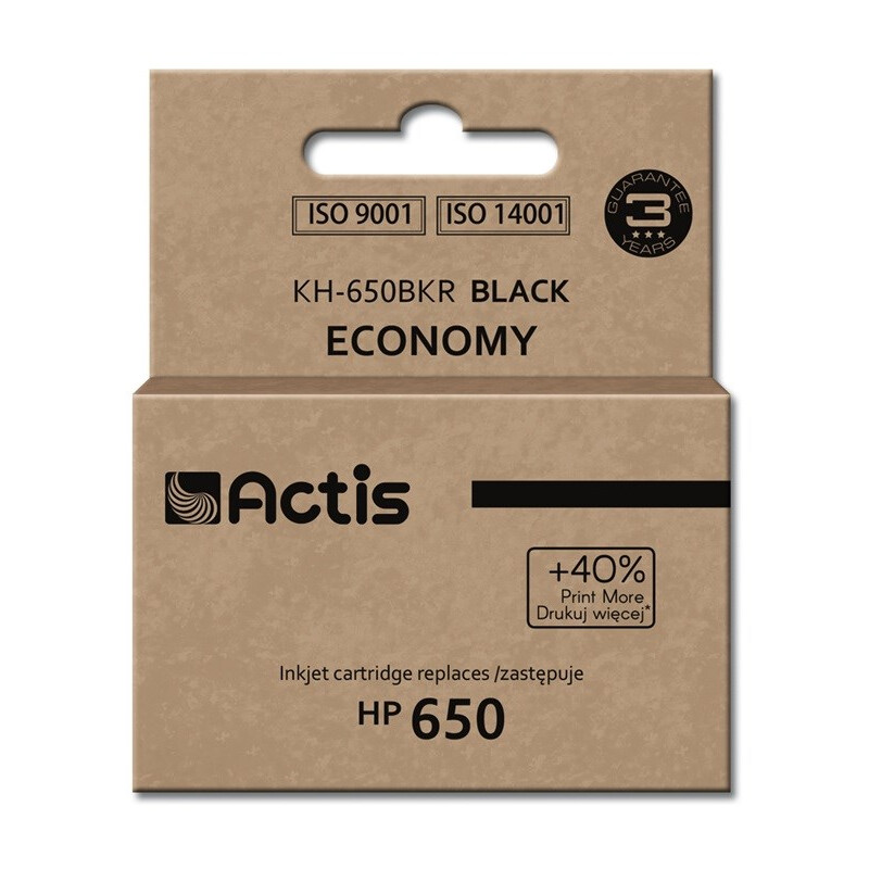 Kārtridžs Actis KH-650BKR ink (replacement for HP 650 CZ101AE; Standard; 15 ml; black) (KH-650BKR)