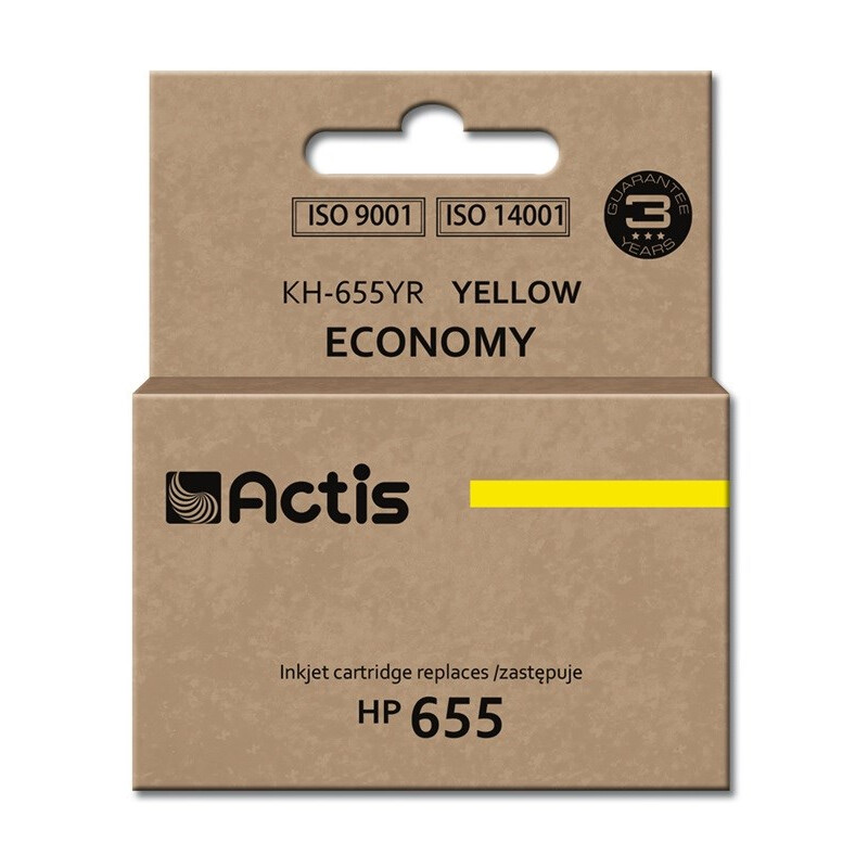 Kārtridžs Actis KH-655YR ink (replacement for HP 655 CZ112AE; Standard; 12 ml; yellow) (KH-655YR)