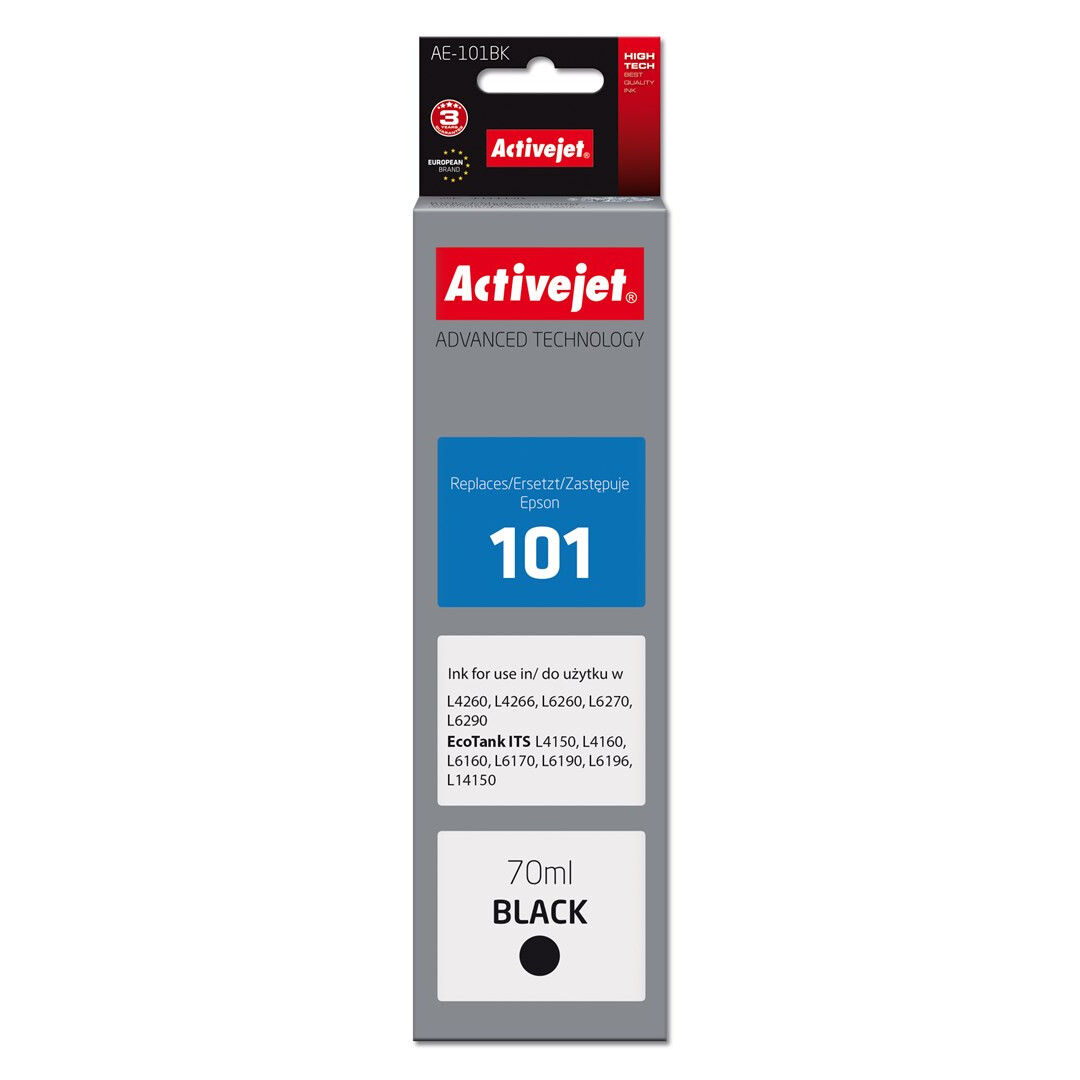 Kārtridžs Activejet AE-101BK Ink (replacement for Epson 101; Supreme; 70 ml; black) (Epson 101 AE-101BK)