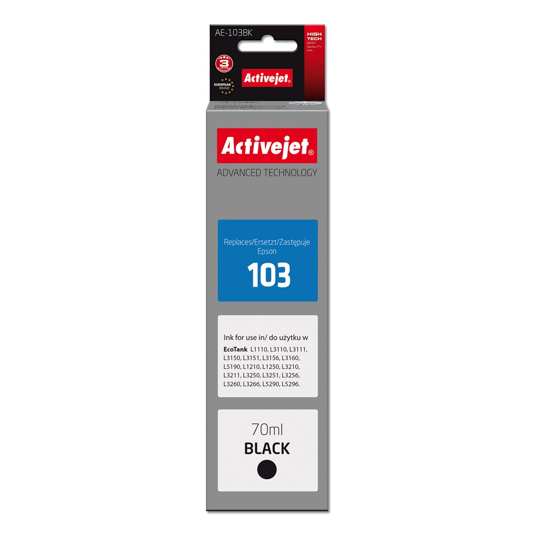 Tinte Activejet AE-103Bk ink (replacement Epson 103 C13T00S14A; Supreme; 70 ml; 4500, black) (AE-103Bk)
