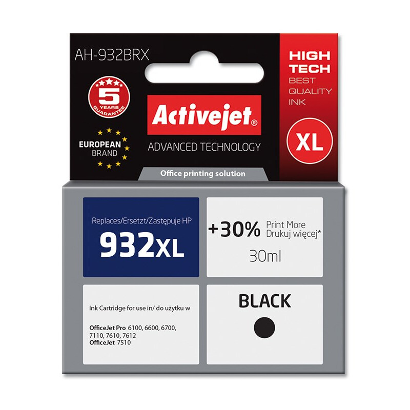 Kārtridžs Activejet AH-932BRX ink (replacement for HP 932XL CN053AE; Premium; 30 ml; black) (AH-932BRX)