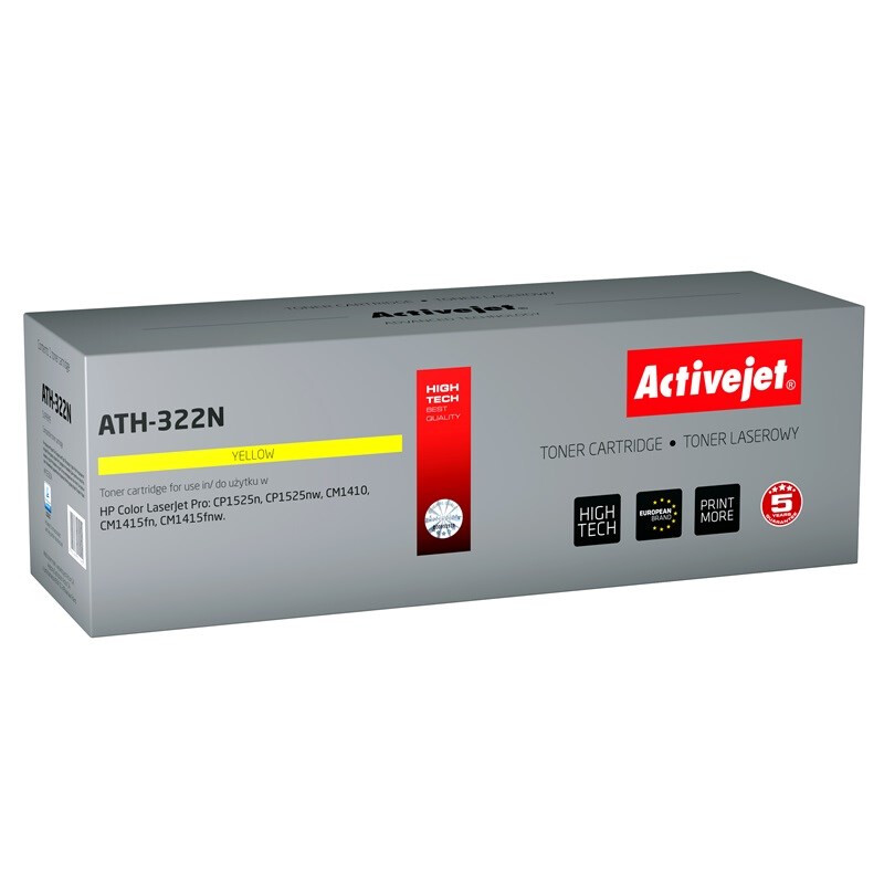 Kārtridžs Activejet ATH-322N (replacement for HP 128A CE322A; Supreme; 1300 pages; yellow) (ATH-322N)