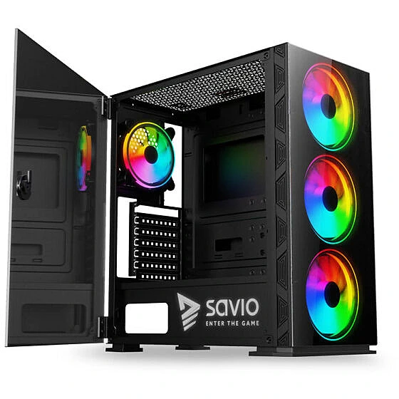 Datoru korpuss SAVIO Prime X1 Midi-Tower Black (SAVGC-PRIMEX1) - foto 3