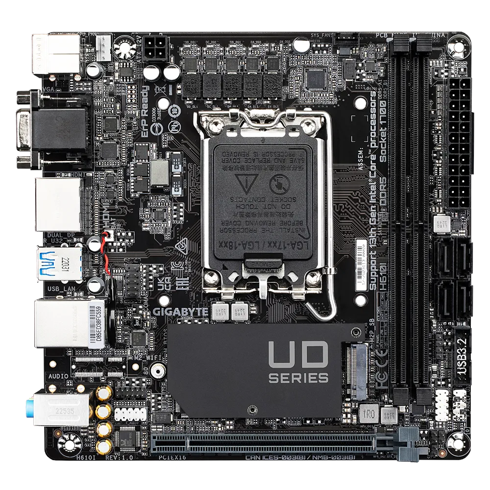 Pamatplate GIGABYTE H610I LGA1700 (H610I) - foto 2