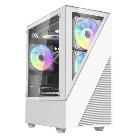 Boitiers PC Darkflash Aigo E330M Middle Tower + 4 argb fans white (E330M White)