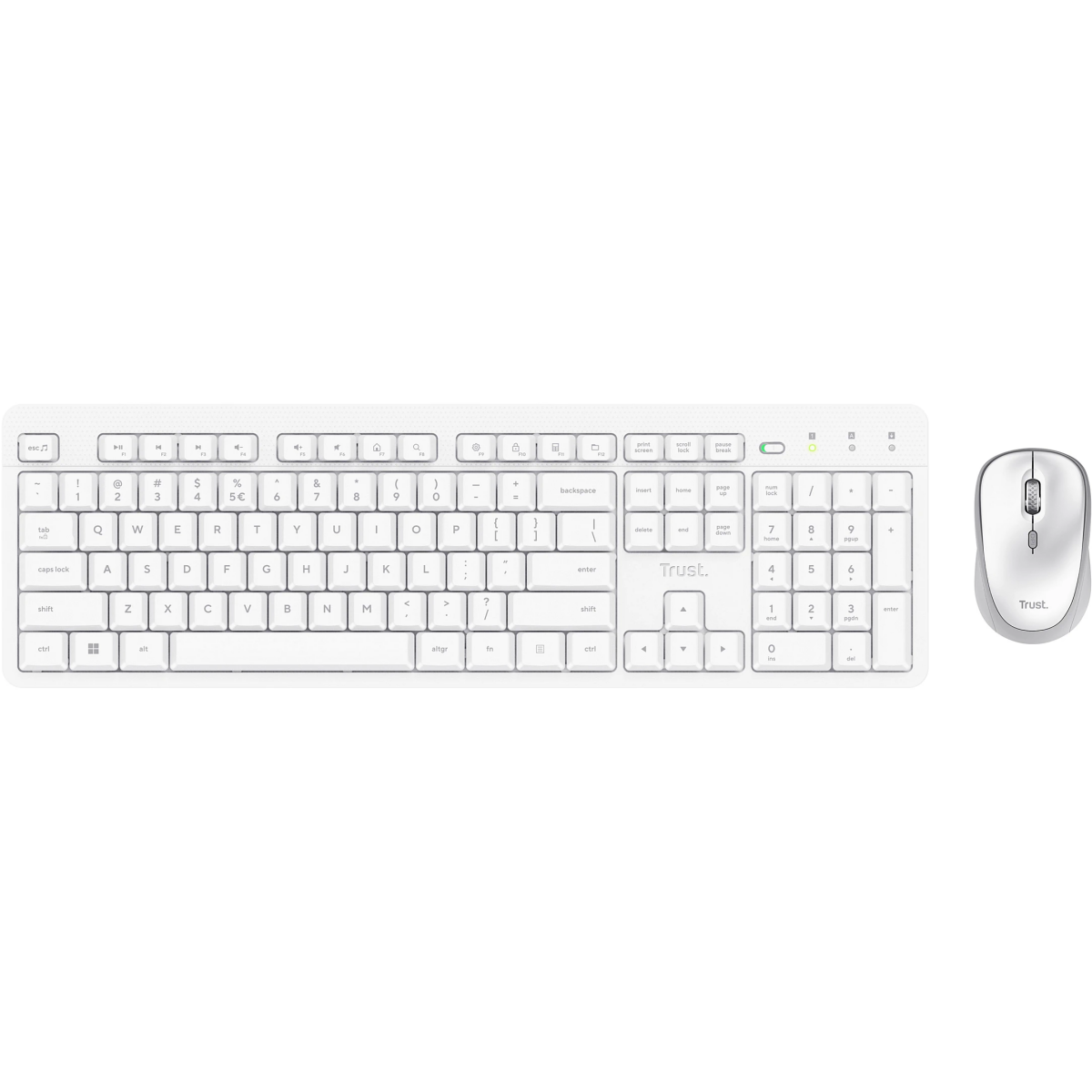 Tastatūra + pele TRUST ODY II Wireless White US (25465)