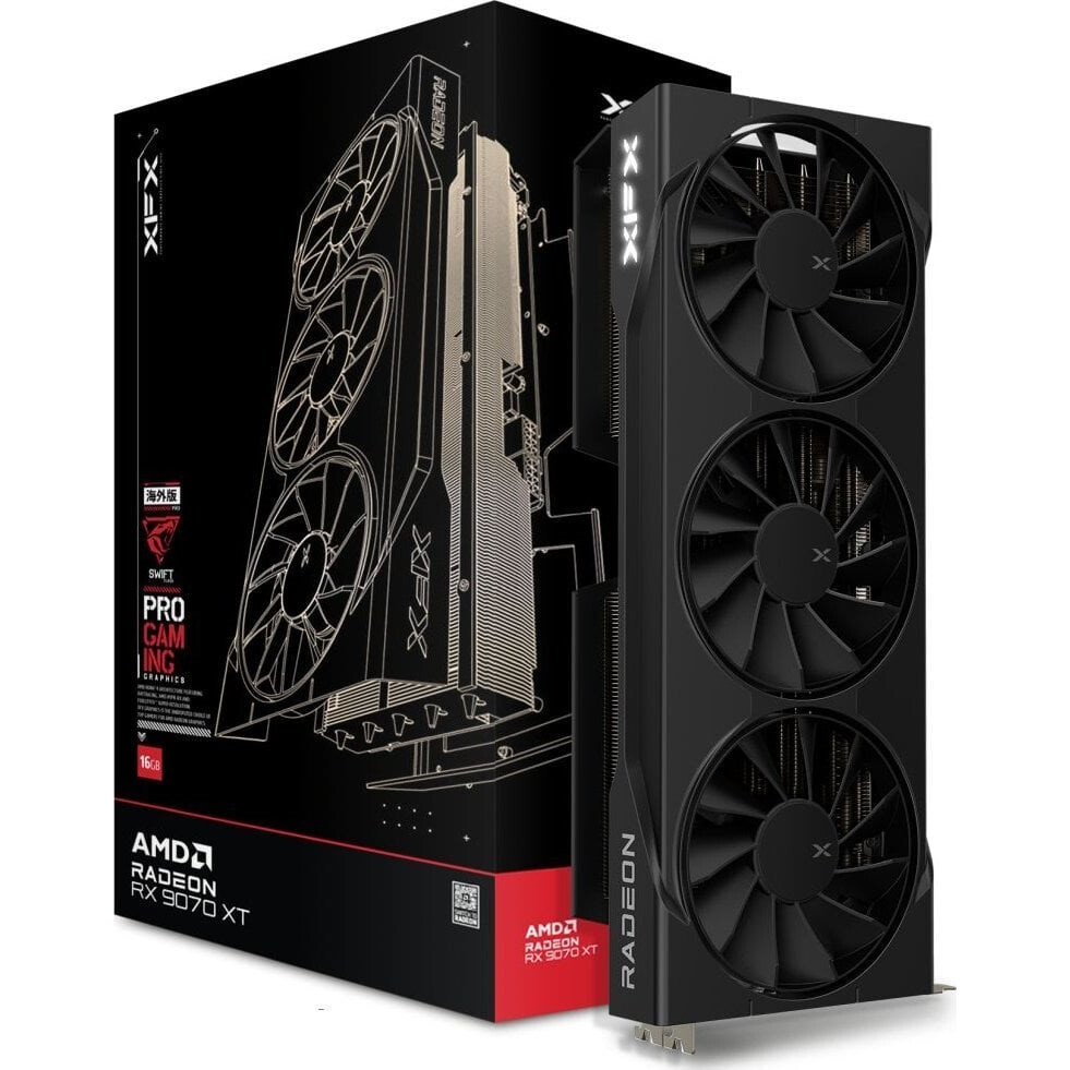 Videokarte XFX Swift RX 9070 XT 3-FAN Gaming E (97TSWF3B9) - foto 4