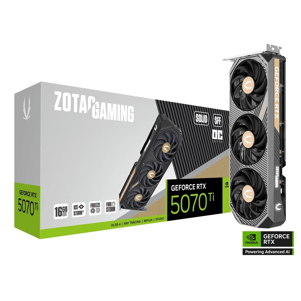 Videokarte ZOTAC GeForce RTX 5070 Ti SOLID SFF OC NVIDIA 16 GB GDDR7 (ZT-B50710J3-10P) - foto 4