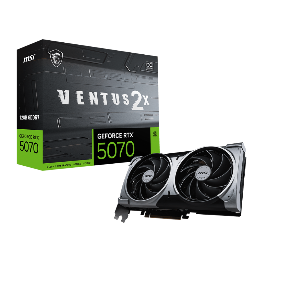 Videokarte MSI GeForce RTX 5070 12G VENTUS 2X OC Black