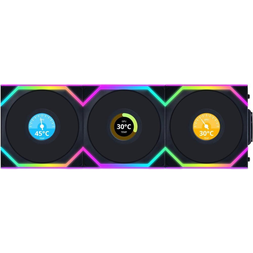 Korpusa ventilators Lian Li UNI FAN SL Wireless LCD 120 Kit of 3  (G99.12SLLCD1W3B.00)