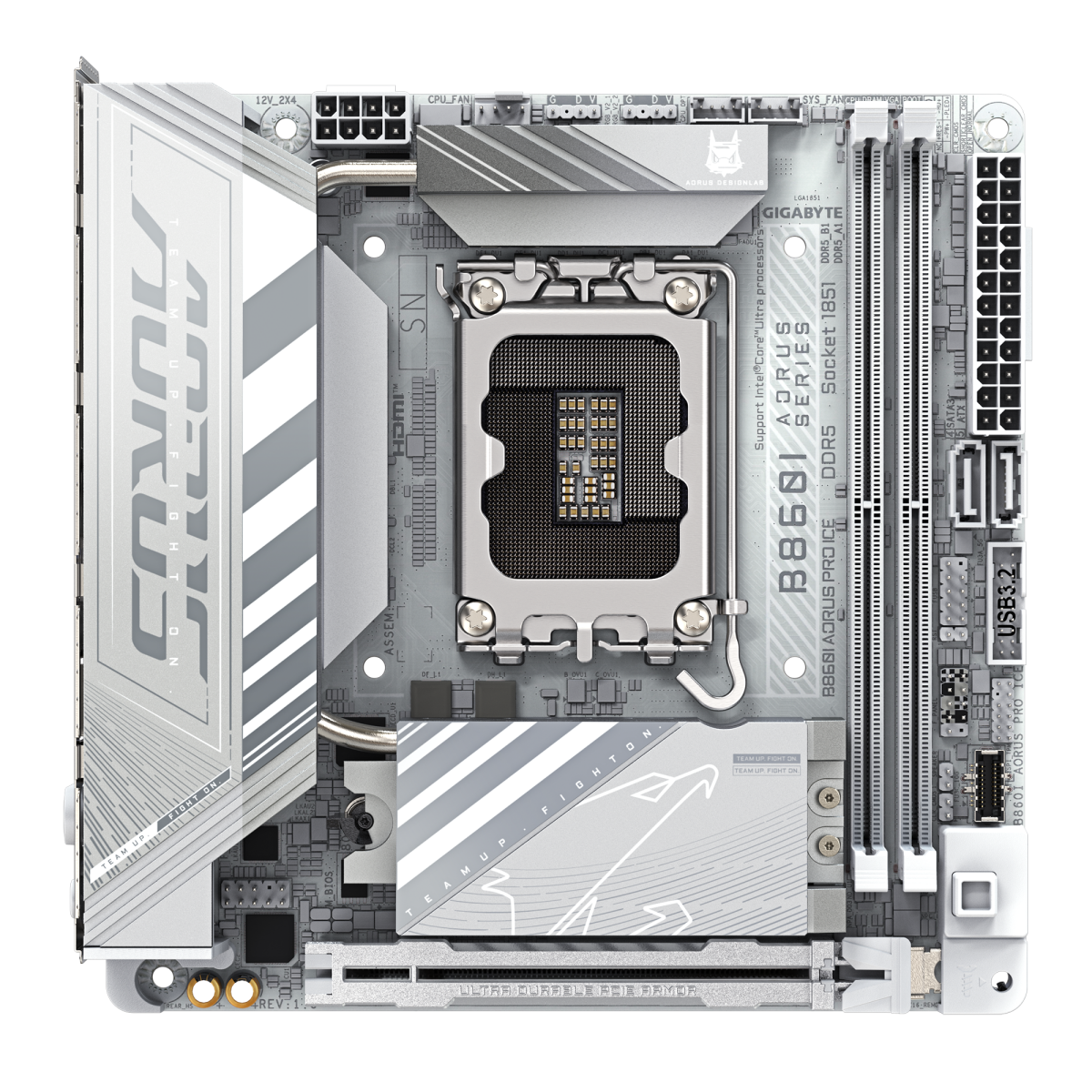 Pamatplate Gigabyte B860I AORUS PRO ICE LGA1851 White - foto 3