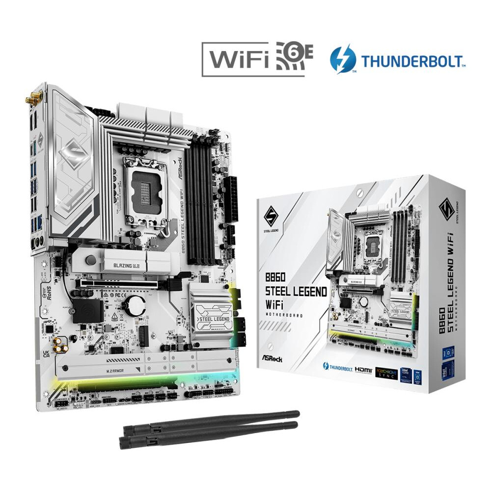 Pamatplate ASROCK B860 STEEL LEGEND WIFI White (90-MXBR30-A0UAYZ) - foto 3