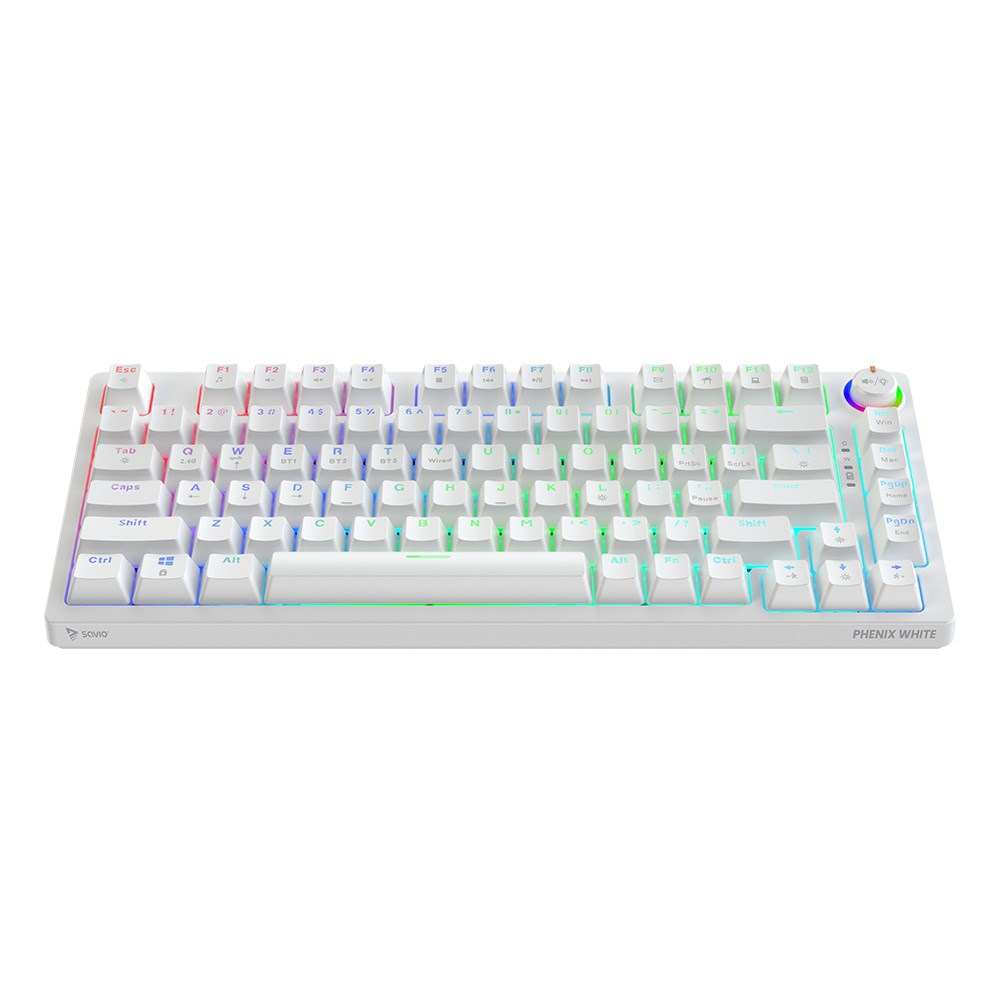 Tastatūra Savio Phenix WHITE GAT RED White - PHENIX WHITE GAT RED
