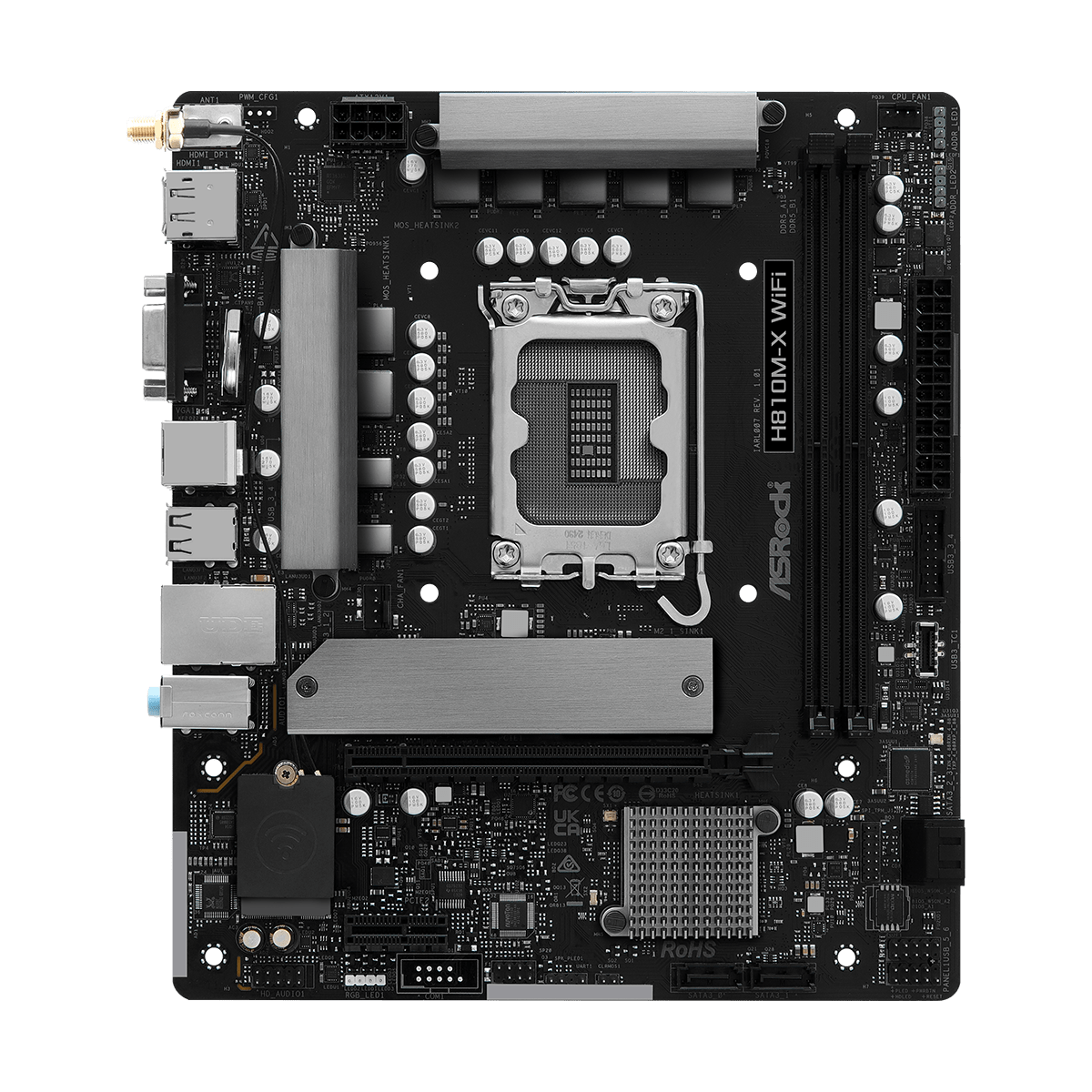Pamatplate ASRock H810 H810M-X WIFI Black (90-MXBS6-A0UAYZ)