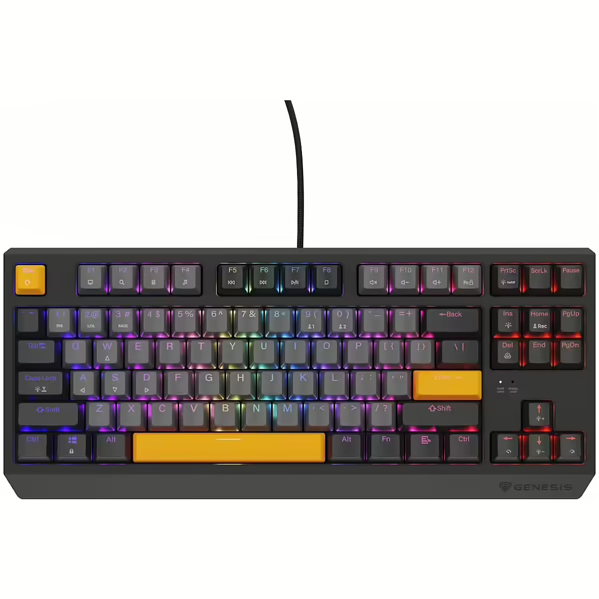 Tastatūra Genesis Thor 230 TKL, Outemu Red, Anchor Gray Negative (NKG-2082)