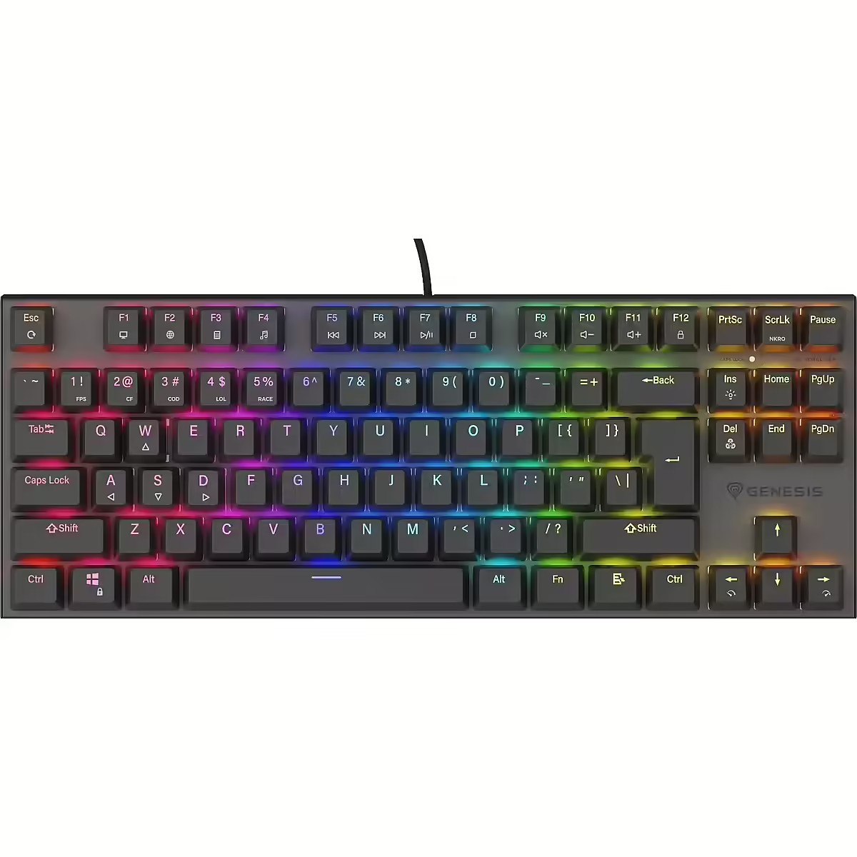 Tastatūra Genesis Thor 230 TKL, Outemu Silent Lemon, Black (NKG-2108)