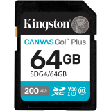 Atmiņas kartes Kingston Canvas Go Plus Gen4 64GB Black (SDG4/64GB)