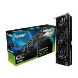 Videokarte PALIT GeForce RTX 5070 Infinity 3 OC 12GB GDDR7 Black (NE75070S19K9-GB2050S)