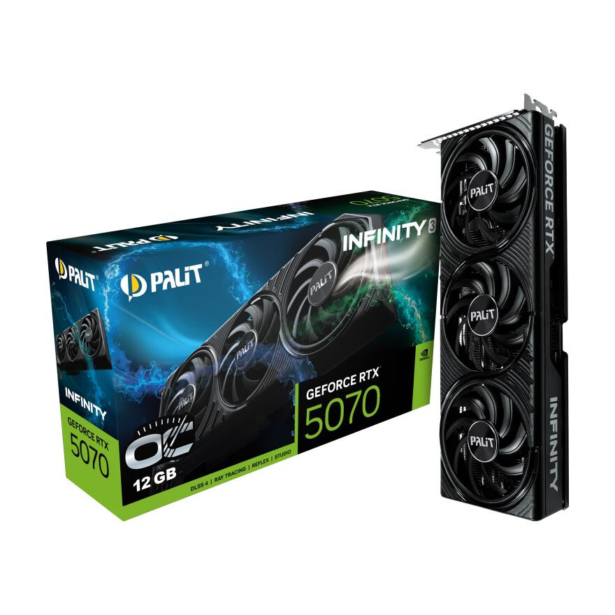 Videokarte PALIT GeForce RTX 5070 Infinity 3 OC 12GB GDDR7 Black (NE75070S19K9-GB2050S) - foto 5