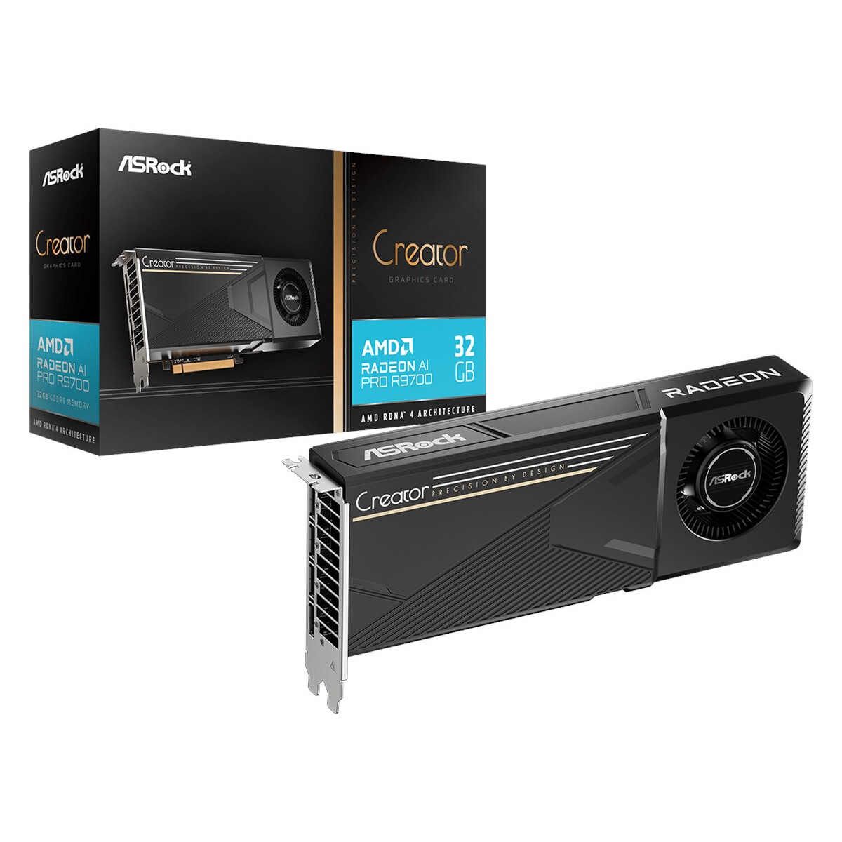 Videokarte ASRock Radeon AI PRO AMD Radeon AI PRO R9700 Creator 32GB GDDR6 Black (R9700 CT 32G) - foto 3