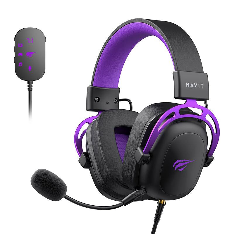 Austiņas Havit H2002C+U black, purple
